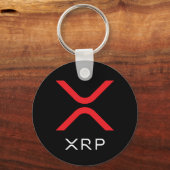 XRP Rood met rimpeling en wit Logo | Basis-Sleutel Sleutelhanger (Voorkant)