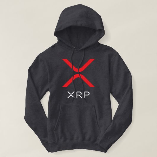 XRP Rood met rimpeling en wit Logo | Hoodie (Design voorkant)