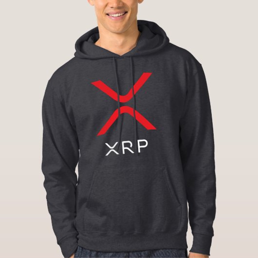 XRP Rood met rimpeling en wit Logo | Hoodie (Voorkant)