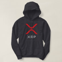 XRP Rood met rimpeling en wit Logo | Hoodie
