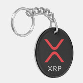 XRP Rood met rimpeling en wit Logo | Sleutelhanger (Voorkant Links)