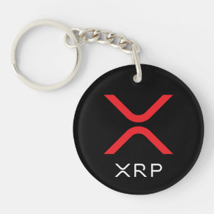 XRP Rood met rimpeling en wit Logo   Sleutelhanger