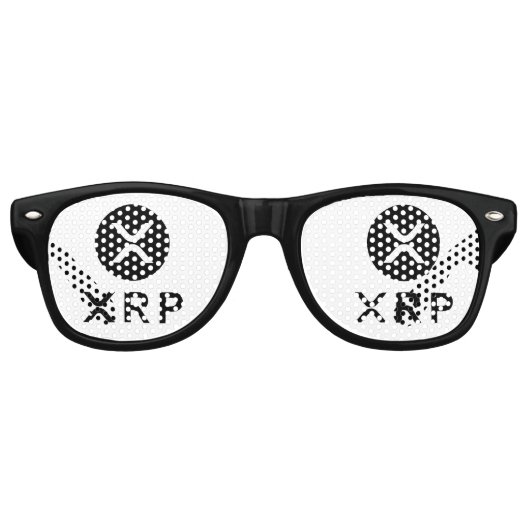 XRP-symbool grappig Crypto Party Favors Retro Zonnebril (Voorkant)