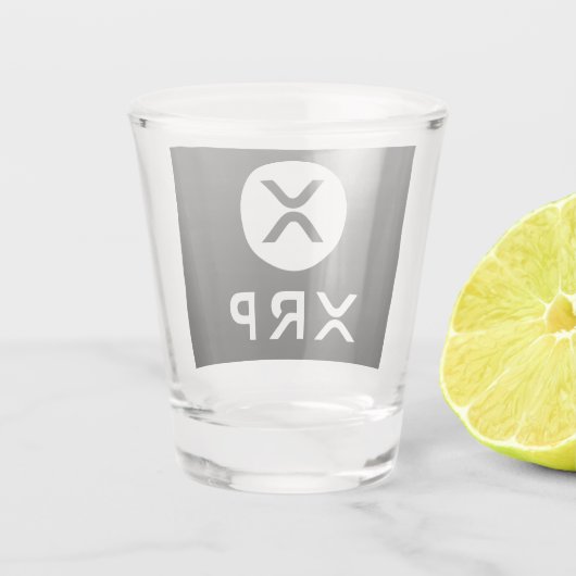 XRP Zwart en Wit Crypto Valuta Feest Shot Glas (Achterkant)