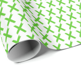 X's Allover - Grass Green op wit Cadeaupapier