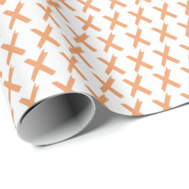X's Allover - Oranje Sherbert op wit Cadeaupapier