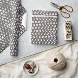 X's Allover - White on Dark Gray Cadeaupapier