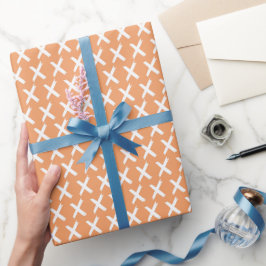 X's Allover - wit op Sinaasappel Sherbert Cadeaupapier
