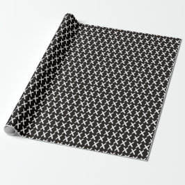 X's Allover - wit op zwart Cadeaupapier