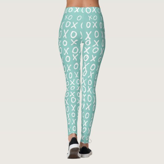 X's en O's op maat van riptide blauwgroen Leggings (Achterkant)
