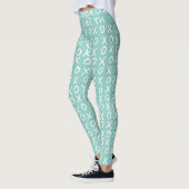 X's en O's op maat van riptide blauwgroen Leggings (Links)