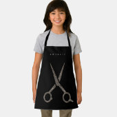 XS Hairdresser CUSTOM moderne schaar zwart Apron Schort (Insitu)