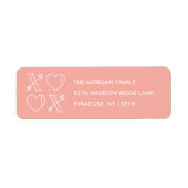 Xs & Os Adres Etiket - Perzik (Voorkant)