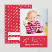 Xs & Os Classroom Valentijn - Roos Kaart (Voorkant / Achterkant)