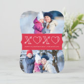 Xs & Os Valentijnsdag Kaart - Roos (Staand voorkant)