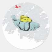 Xtreme Manatee Skydiving Ronde Sticker (Voorkant)
