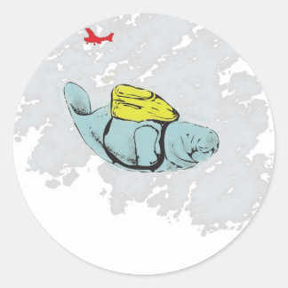 Xtreme Manatee Skydiving Ronde Sticker
