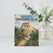 Xunantunich Mayaruïnes Belize Briefkaart (Staand voorkant)