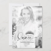 XV Princess Crown Elegant Overlay Vellum Effect Kaart (Voorkant)