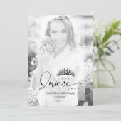 XV Princess Crown Elegant Overlay Vellum Effect Kaart (Staand voorkant)