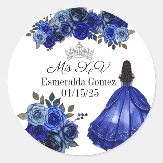 XV stickers koningsblauw (Voorkant)
