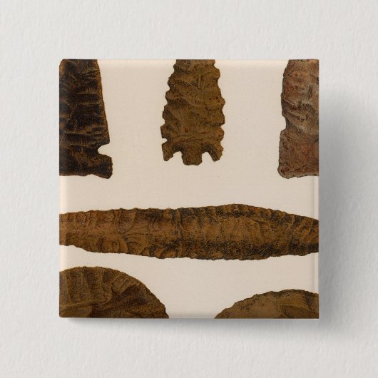 XVI Stone implementen, New Mexico Vierkante Button 5,1 Cm (Voorkant)