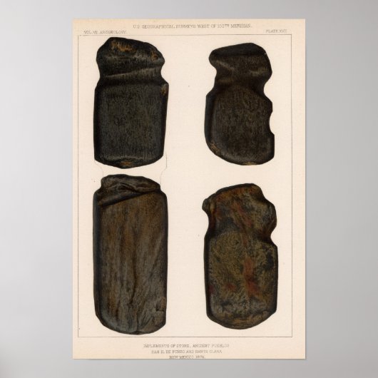 XVII Stone implements, New Mexico Poster (Voorkant)