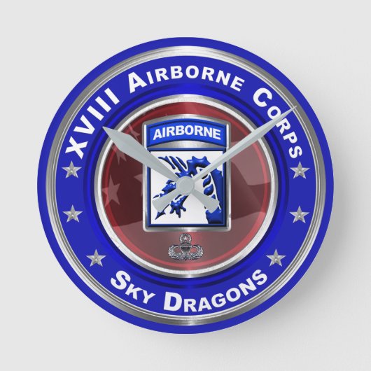 XVIII Airborne Corps Sky Dragons Ronde Klok (Voorkant)