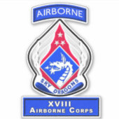 XVIII AIRBORNE CORPS STICKER (Voorkant)