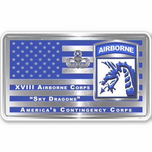 XVIII AIRBORNE CORPS STICKER (Voorkant)