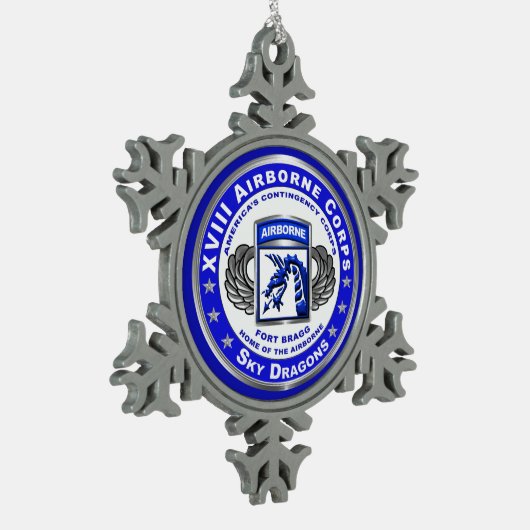 XVIII Airborne Corps Tin Sneeuwvlok Ornament (Links)