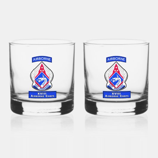 XVIII AIRBORNE CORPS WHISKY GLAS (Voorkant)