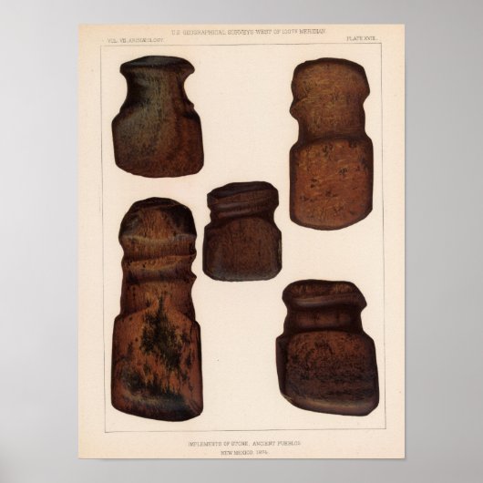 XVIII Stone-werktuigen, New Mexico Poster (Voorkant)