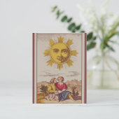 XVIIII Le Soleil, Franse tarotkaart van de Zon Briefkaart (Staand voorkant)