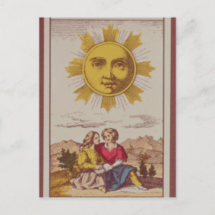 XVIIII Le Soleil, Franse tarotkaart van de Zon Briefkaart