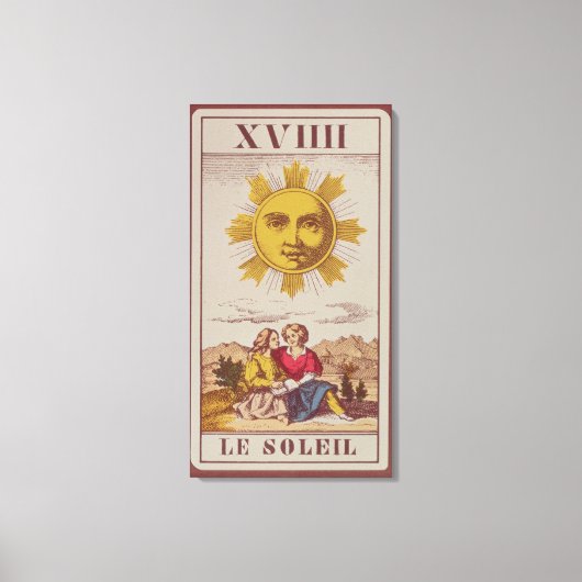 XVIIII Le Soleil, Franse tarotkaart van de zon Canvas Afdruk (Voorkant)