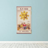 XVIIII Le Soleil, Franse tarotkaart van de zon Canvas Afdruk (Insitu (Houten vloer))