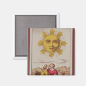 XVIIII Le Soleil, Franse tarotkaart van de zon Magneet (Voorkant / Achterkant)