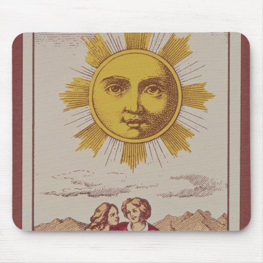 XVIIII Le Soleil, Franse tarotkaart van de zon Muismat (Voorkant)