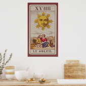 XVIIII Le Soleil, Franse tarotkaart van de zon Poster (Keuken)