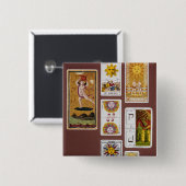 XVIIIII de zon Vierkante Button 5,1 Cm (Voorkant /achterkant)