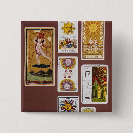 XVIIIII de zon Vierkante Button 5,1 Cm (Voorkant)