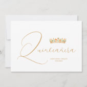 XVs Sophisticated Colorful Tiara & Elegant Script Bedankkaart (Voorkant)