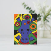 XX- Abstracte Hippo-kunst Briefkaart (Staand voorkant)