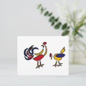 XX- Abstracte kippen en rooster Briefkaart (Staand voorkant)