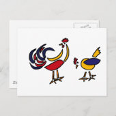 XX- Abstracte kippen en rooster Briefkaart (Voorkant / Achterkant)