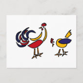 XX- Abstracte kippen en rooster Briefkaart (Voorkant)