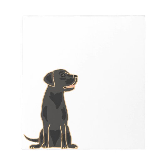 XX- Artistic Black Labrador Cartoon Notitieblok (Voorkant)