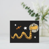 XX- Astronaut Snake Cartoon Briefkaart (Staand voorkant)