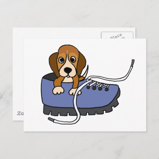 XX- Beagle Puppy Dog in een schoorsteenCartoon Briefkaart (Voorkant / Achterkant)